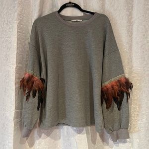Gray feather sweater